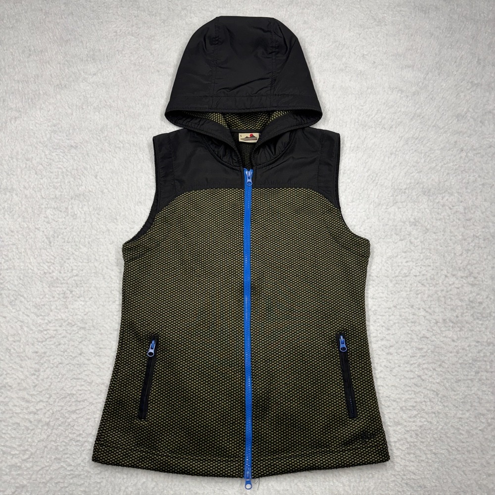 Vintage Kavu Full Zip Hooded Vest‎ Green and Black Men's Size Small